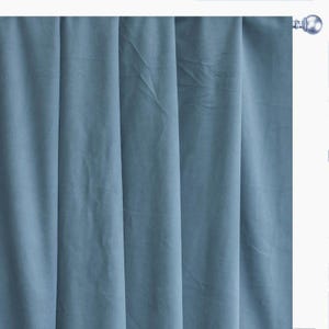 Dusky Blue Velvet Curtain Panels, Window Treatment (Rod Pocket, Grommet, Box Pleat, Three Pinch Pleat, Tab Top and Plain Ring Top)