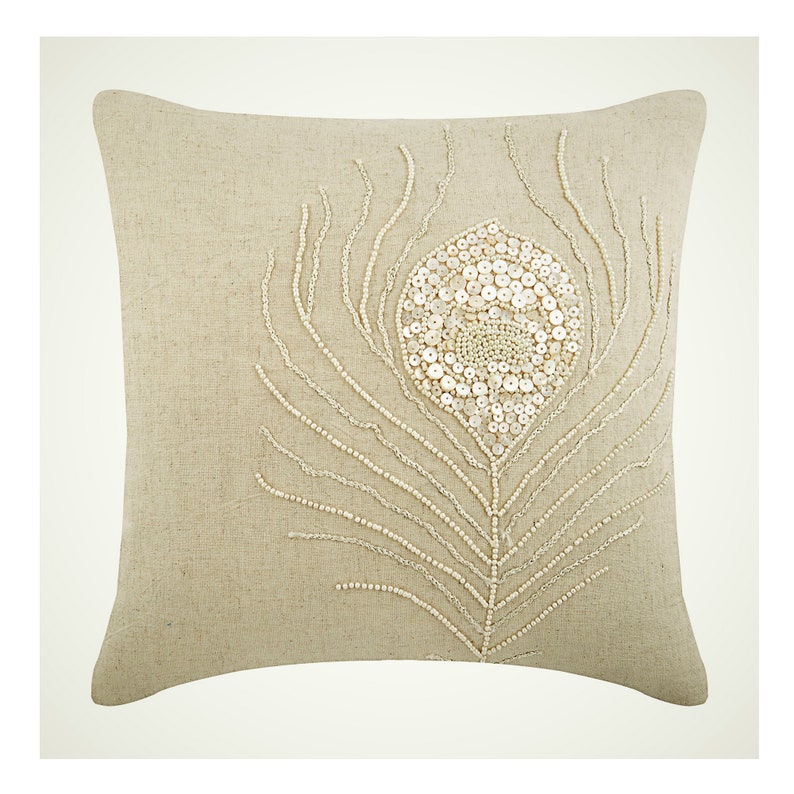 Cotton Linen Beige Sofa Pillow Cover 16x16 Etsy