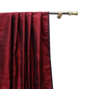 Maroon Silk Dupioni Curtain Panels (Rod Pocket, Grommet, Box Pleat, Three Pinch Pleat, Tab Top and Plain Ring Top)