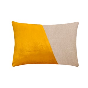  Color Blocks Lumbar Pillow Cover with Elastic Band