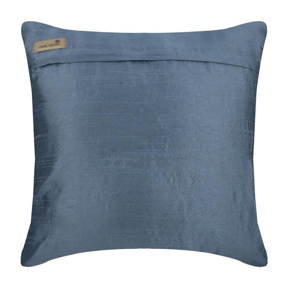 Sankara Peacock Blue Silk Throw Pillow 18x18 - Pillow Decor