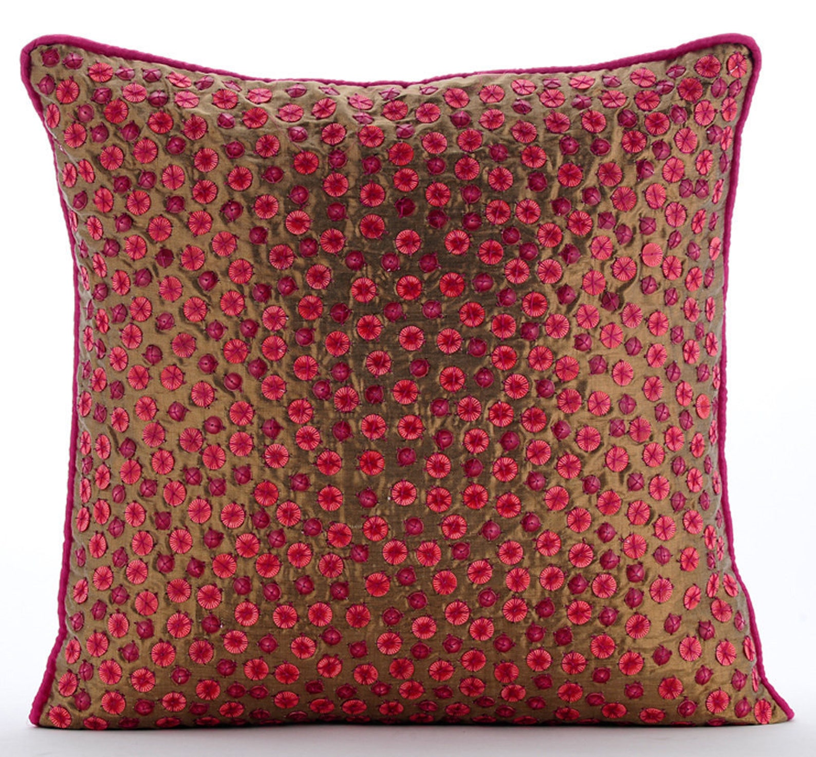 Designer Pink Throw Pillow Case 16x16 Zari Art Etsy