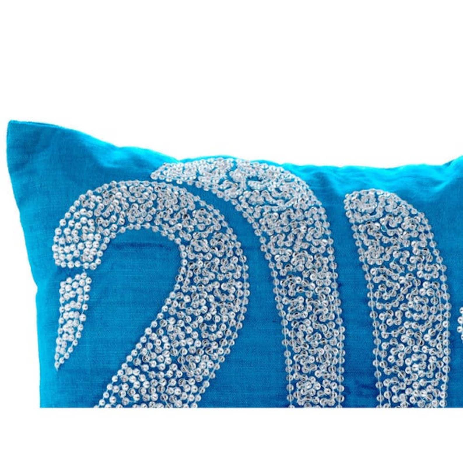 Decorative Blue Pillow Case Cover 24x24 / Etsy