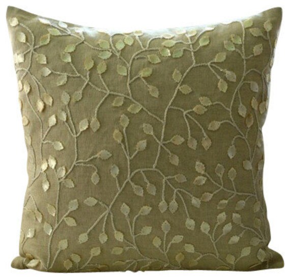 Ecru Decorative Pillows Cover 16x16 Cotton Linen Etsy