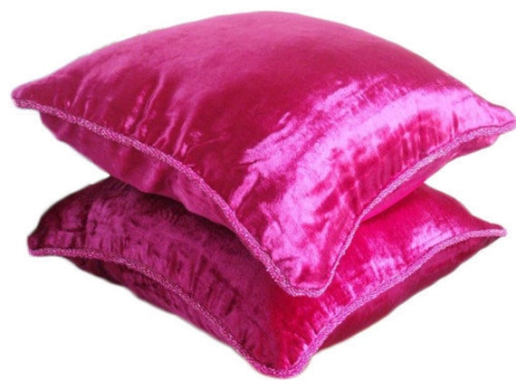 Dekorativ Fuchsia Pink 65x65 cm Bett Kissen, Samt Kissen, Einfarbig  Zeitgenosse Fuchsia Love