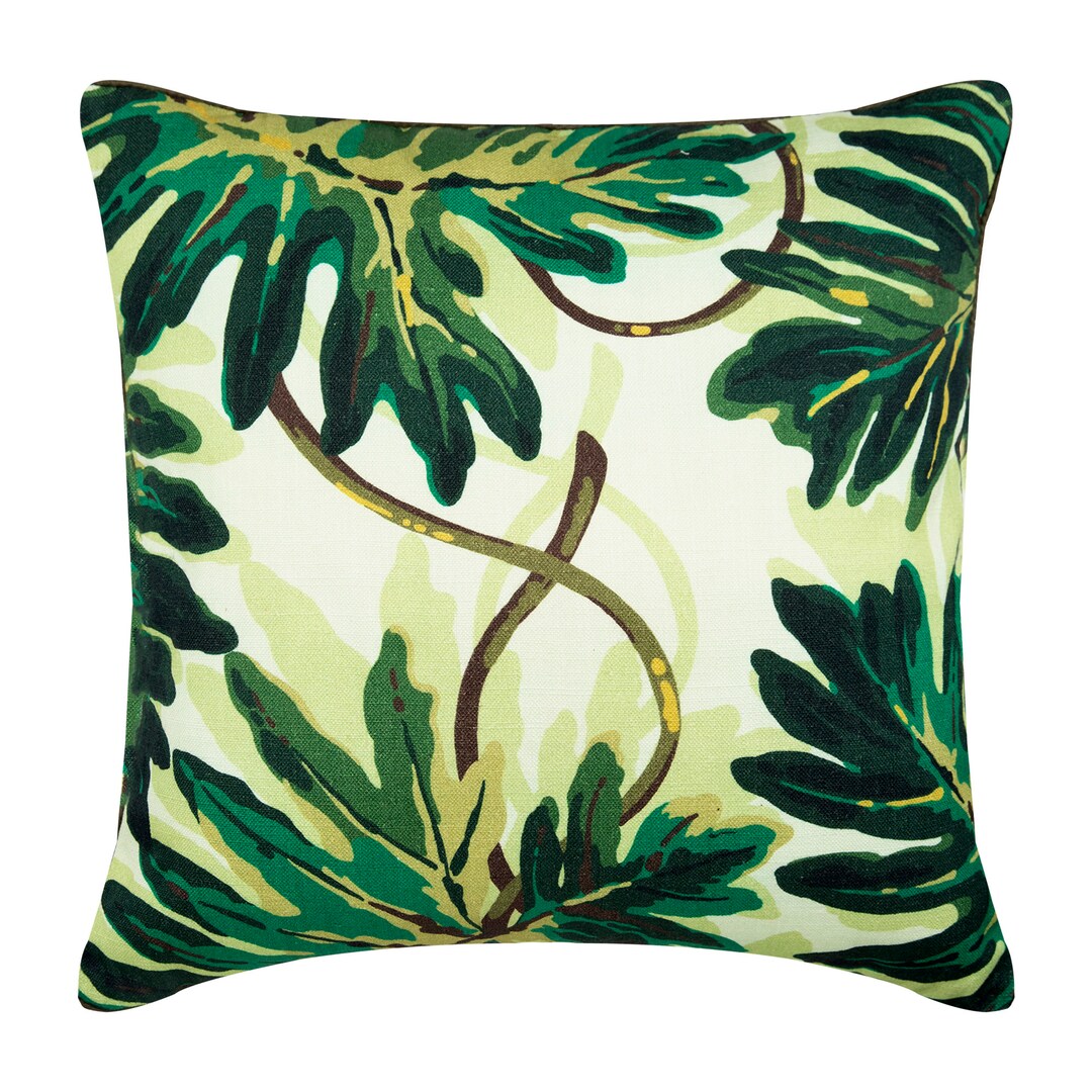 Cotton Green Sofa Pillow Cover 16x16, Decorative Throw Pillow Cover