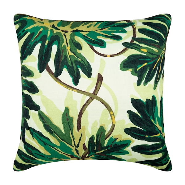 Coussin Déco Jardin Exotic 50x30x10 Cm - Motif Tropical Coloré - Tissu Polyester Résistant - Fabriqué En France