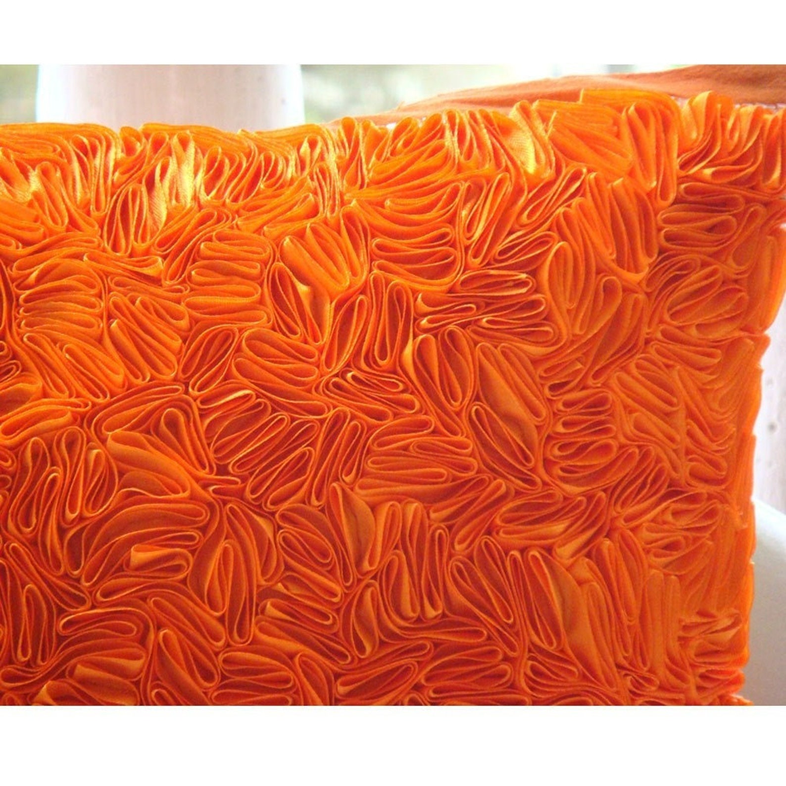 Decorative Orange Euro Pillow Cover Etsy