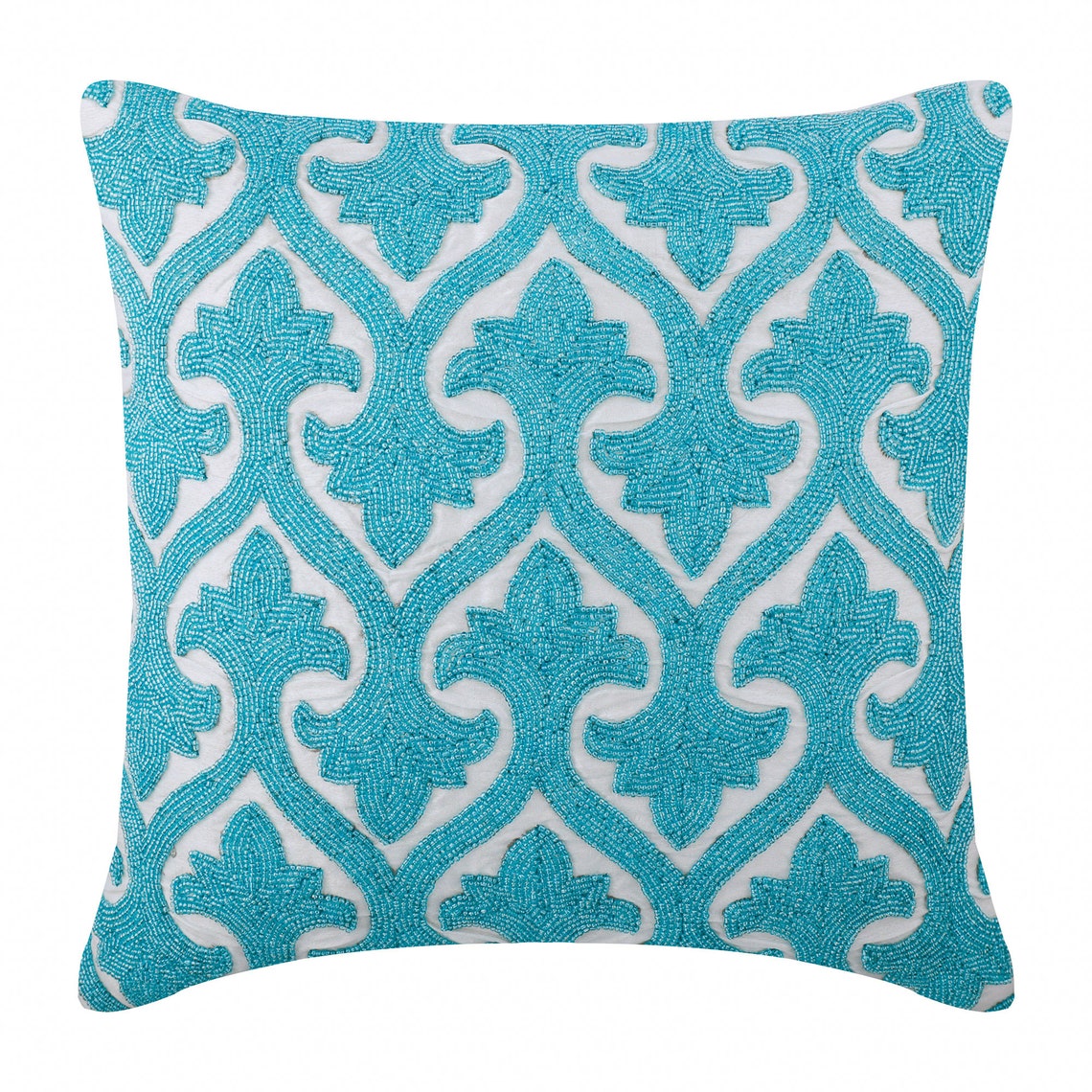 Handmade Blue Bed Throw Pillow 24x24 / Etsy