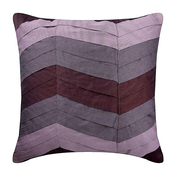 Handmade Plum Pillows Cover Textured Pintucks Solid Color Etsy
