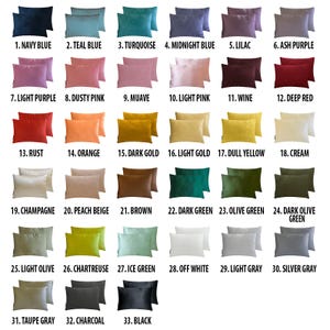 Pack of 2 Slub Satin Lumbar Pillow Covers in Multiple Colors, Oblong Pillow Covers, Solid Lumbar Cushion Covers, Satin Pillow Case