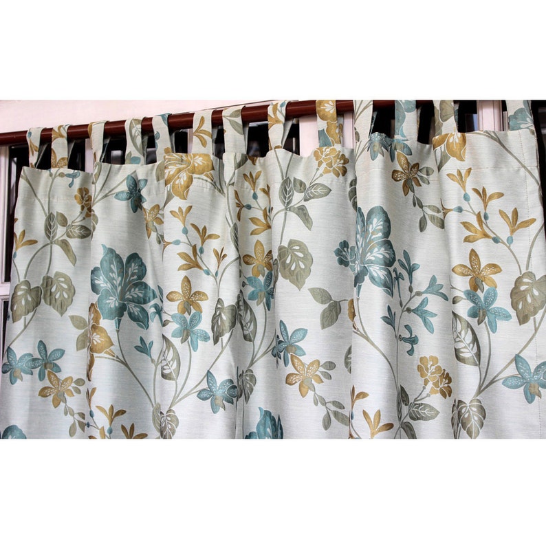 Floral Heaven Curtain 52x84 Tab Top Curtain Panels Etsy