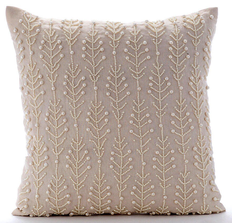 Luxury Beige Sofa Throw Pillow Large 24x24 / Etsy