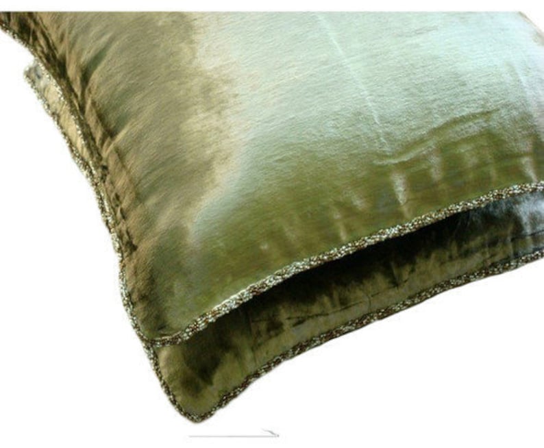 Olive Shimmer 16x16 Decorative Olive Green Sofa Cushion Cover Velvet Throw Pillow Cover Throw Pillow Case Solid Color Contemporary