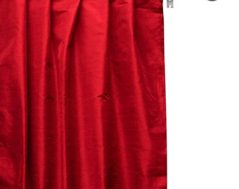Red Silk Dupioni Curtain Panels (Rod Pocket, Grommet, Box Pleat, Three Pinch Pleat, Tab Top and Plain Ring Top)