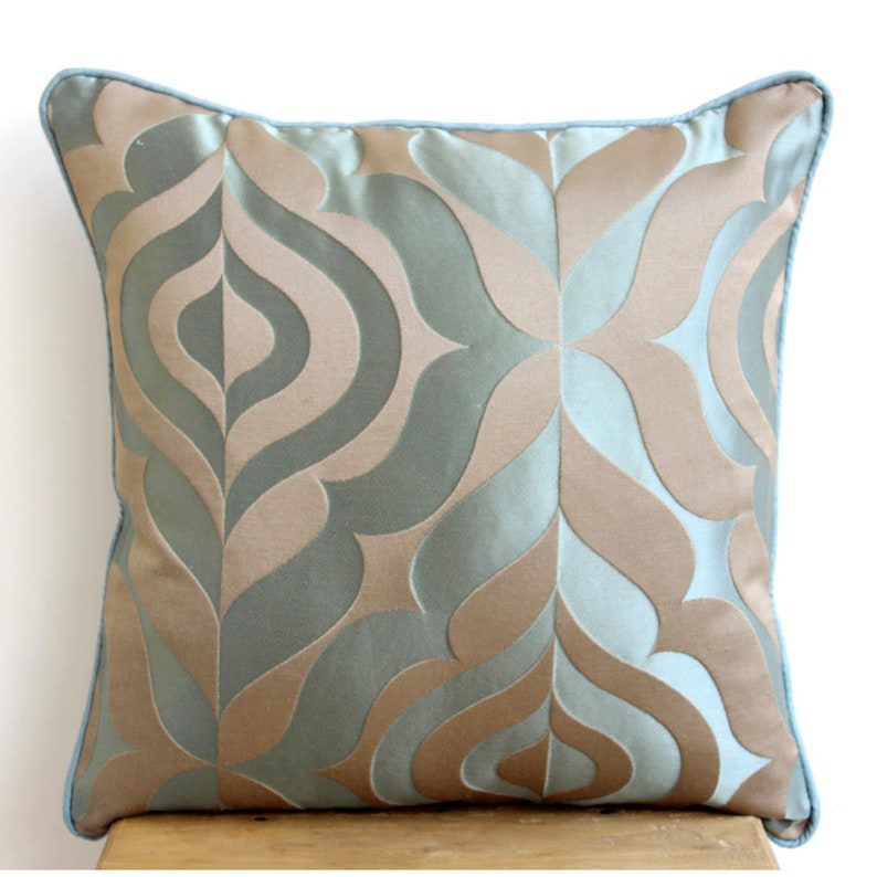 16x16 Decorative Teal Blue Pillow Case Teal Luxury Jacquard Weave Pillow Cover Throws For Sofa Damask Pattern Modern Home Decor Pillow