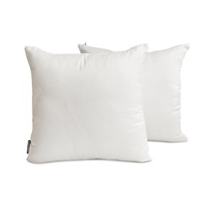 Pack of 2 White Art Silk Pillow Covers, Square Throw Pillow Covers, Solid Cushion Covers, Plain Pillow Case - White Luxury