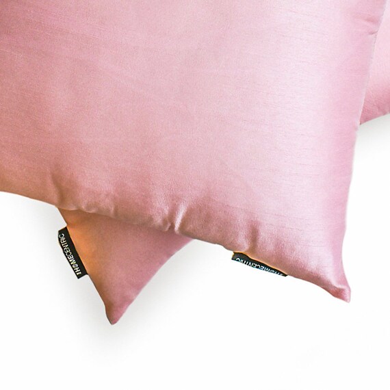 Pack of 2 Light Pink Art Silk Pillow Covers Square Throw Pillow Covers Solid Cushion Covers Plain Pillow Case Light Pink Luxury Etsy