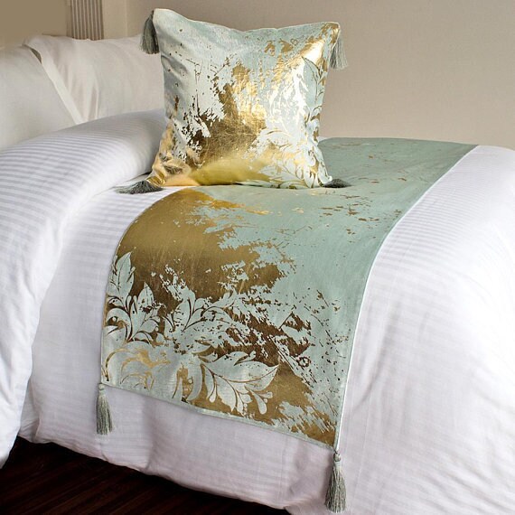 Bed Runner With Decorative Throw Pillow Cover 53 X 18 Inch Etsy