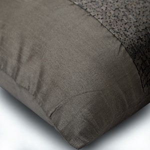16x16 Decorative Gray Pillow Custom, Art Silk Throw Pillow Cushion Solid Color Pattern Modern Home Decor Pillow Gunmetal Center image 2