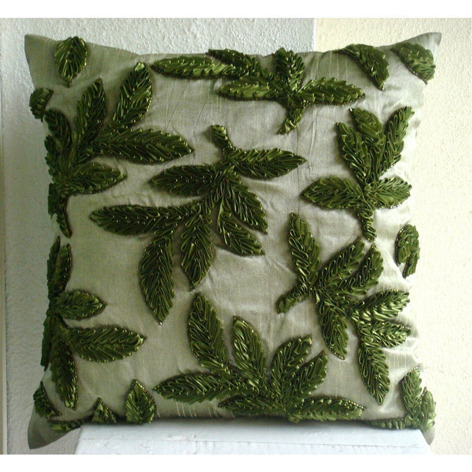 European Sham Cover Green Decorative 24x24 / Etsy