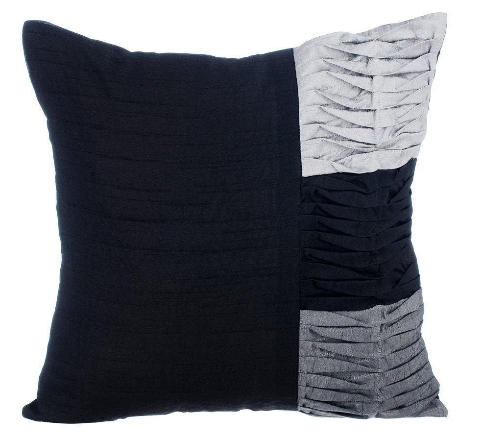 Luxury Black Couch Cushion Cover 16x16 Art Silk Etsy