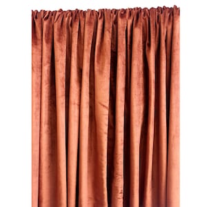 Rost Samt Vorhang 132 &quot;x 214&quot; Stange Taschen Vorhang Panel Drapiert Home Wohnzimmer Schlafzimmer Dekor Haushaltswaren Bettwäsche Verdunkelungsfutter Duschvorhang
