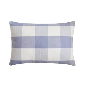Decorative Oblong / Lumbar Throw Pillow Cover 12x16 Inch Cotton Buffalo Checks Sofa Cushion Cover Lilac Plaid Pattern - Lilac Plaid Play
