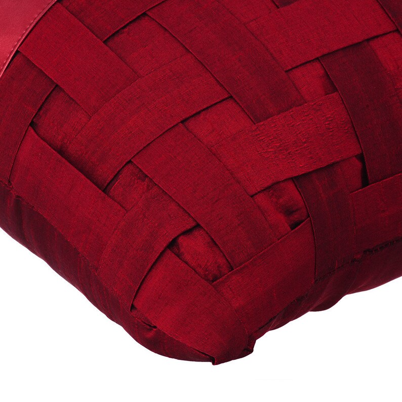 Red N Half Decorative Pillow Sham Cover Pillow Sham Couch Sofa Leather Pillow Case 24x24 Red Metallic Faux Leather Pillow Square Shams