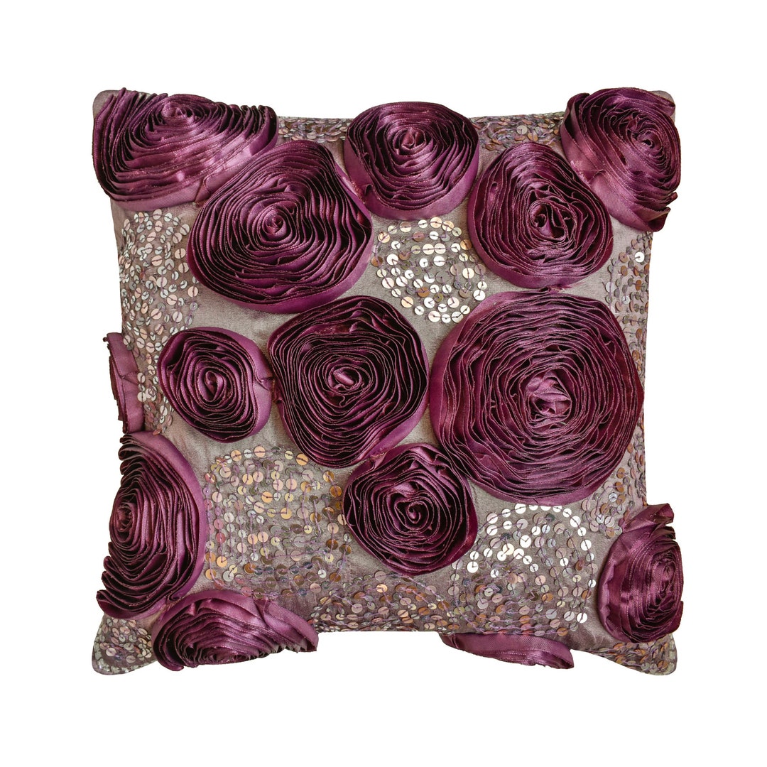 Decorativo Rosa 40x40 cm cuscini, Raso Cuscino del divano, Natura e fiori  Contemporaneo Vintage Dreams -  Italia