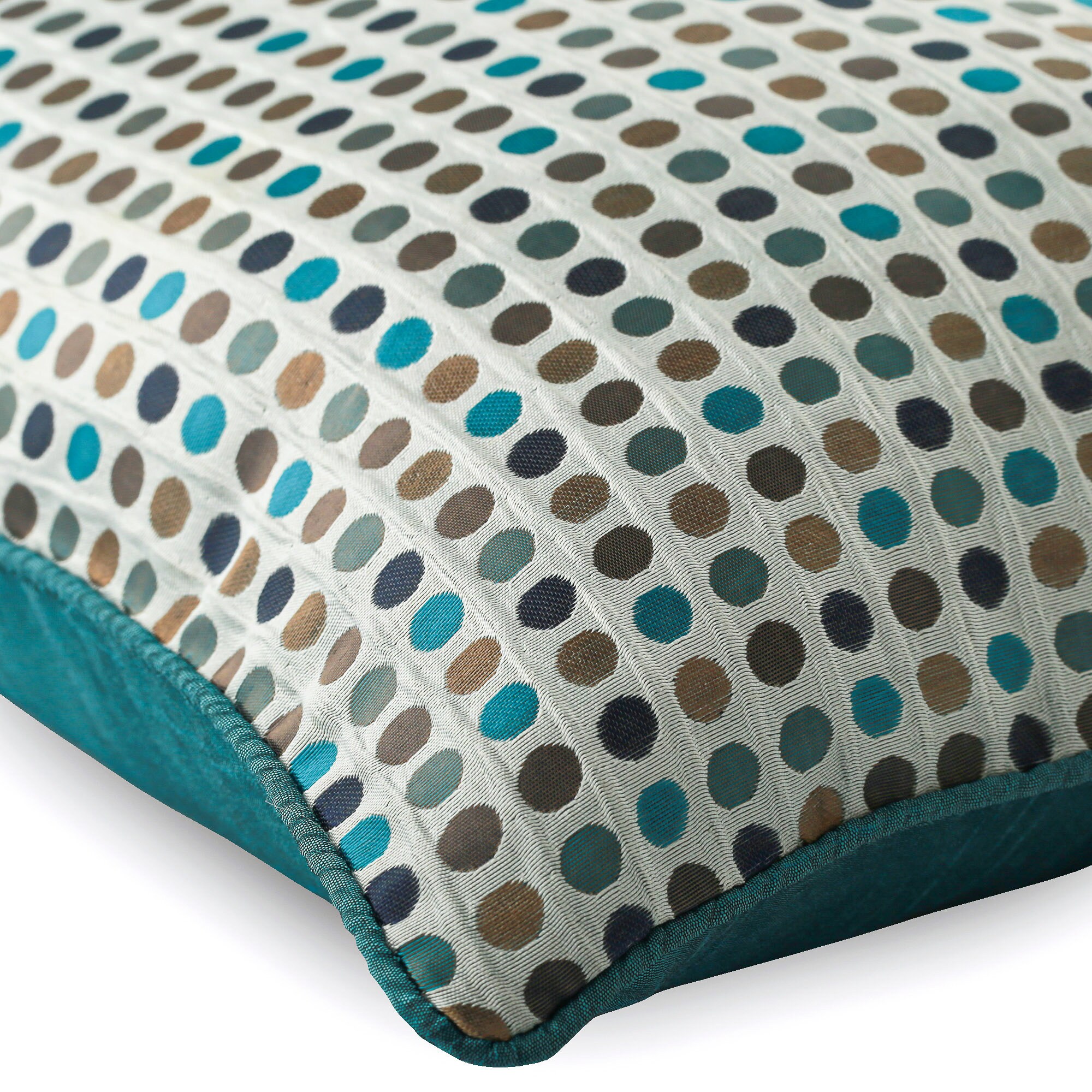 Federa Per Cuscino 40x40 Cm Matches21 – Cotone Con Pois Blu E Bianco – Chiusura Lampo, Lavabile