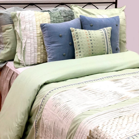 Decorative Modern Queen King Duvet Cover Set Sea Green Etsy
