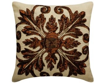 copper sequin cushion