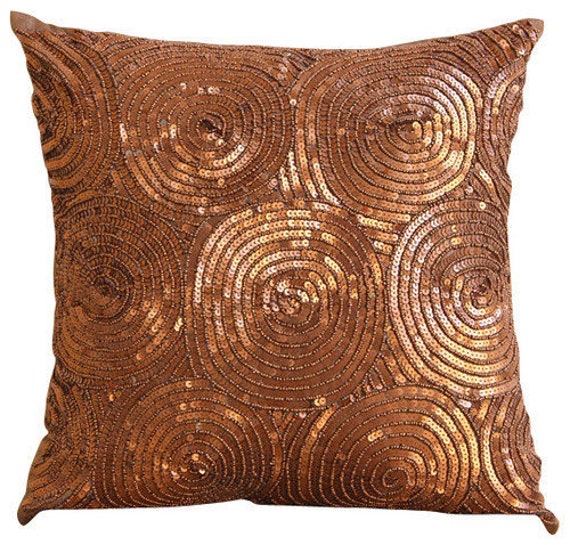 metallic copper throw pillow