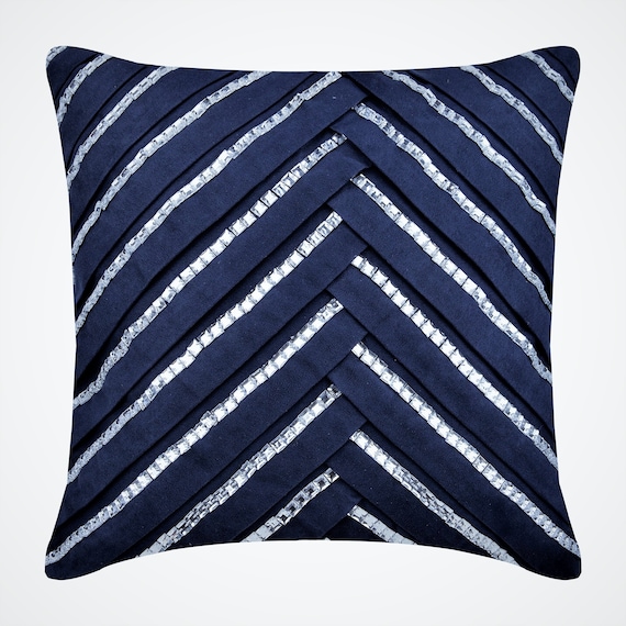 Navy Blue Couch Cushion Covers 16 x 16 Pillow Covers Suede Etsy
