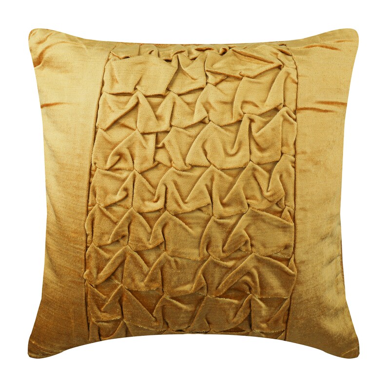 Decorative Gold Toss Pillow Cover 16x16 Velvet Etsy