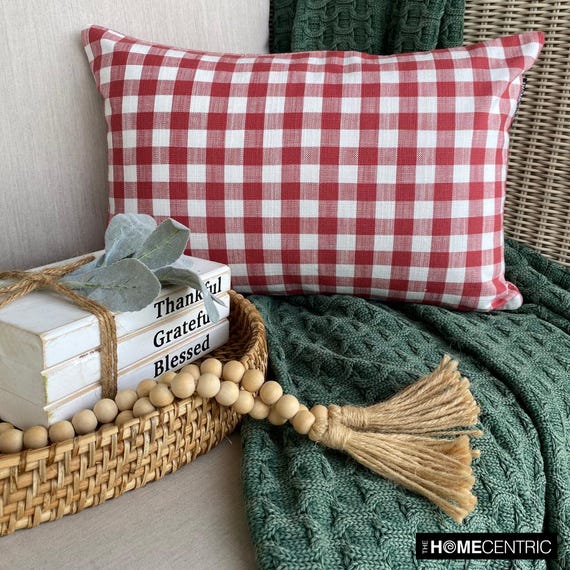 Thankful Buffalo Plaid Lumbar Throw Pillow Thankful Buffalo Plaid Lumbar Throw Pillow