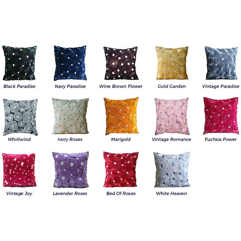 Decorative Ribbon Embroidery Pillow Cover Art Silk Nature Etsy