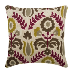 24&quot;x24&quot;/26&quot;x26&quot; Decorative Beige Toss Pillows, Linen Throw Pillow Case Throw Euro Sham Nature Floral Pattern Contemporary Style - Folk Art