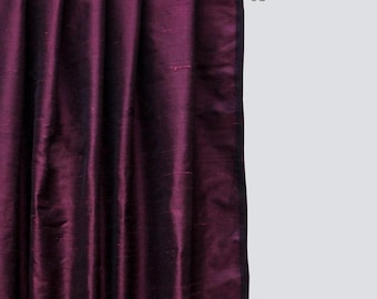 Wine Silk Dupioni Curtain Panels (Rod Pocket, Grommet, Box Pleat, Three Pinch Pleat, Tab Top and Plain Ring Top)