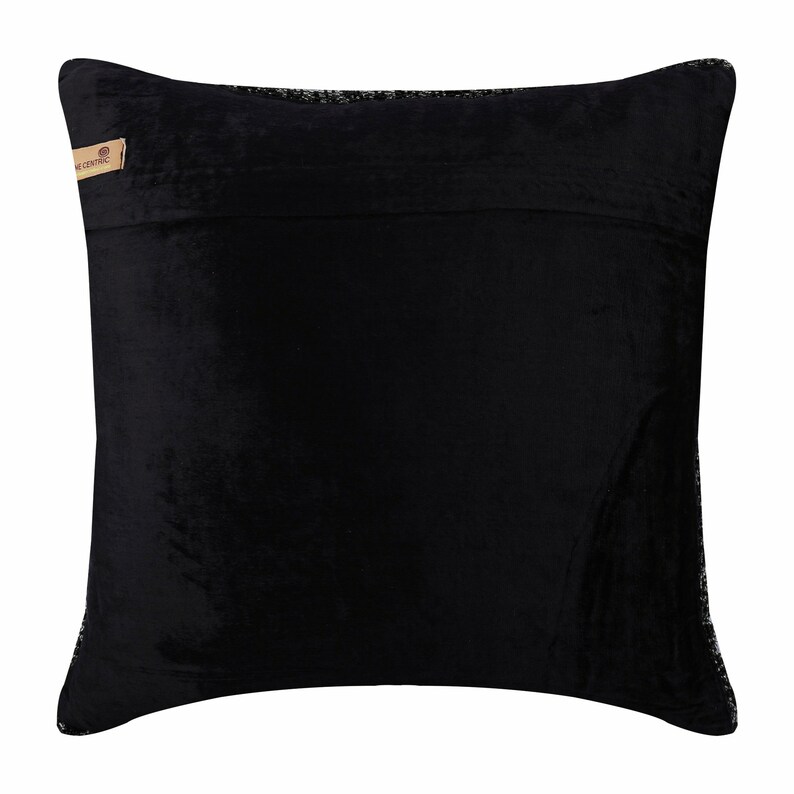 Velvet Black Throw Pillow Case 16x16 Decorative Etsy