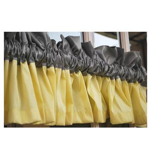Yellow And Grey Valance 52&quot;x12&quot; Rod Pocket Lined Curtain Living and Bedroom Decor And Housewares Curtain Panels Window Treatments