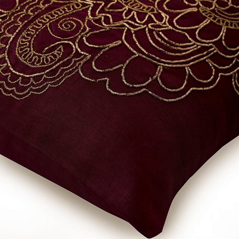 Designer Tyrian Purple Throw Pillow Cover 16x16 Etsy