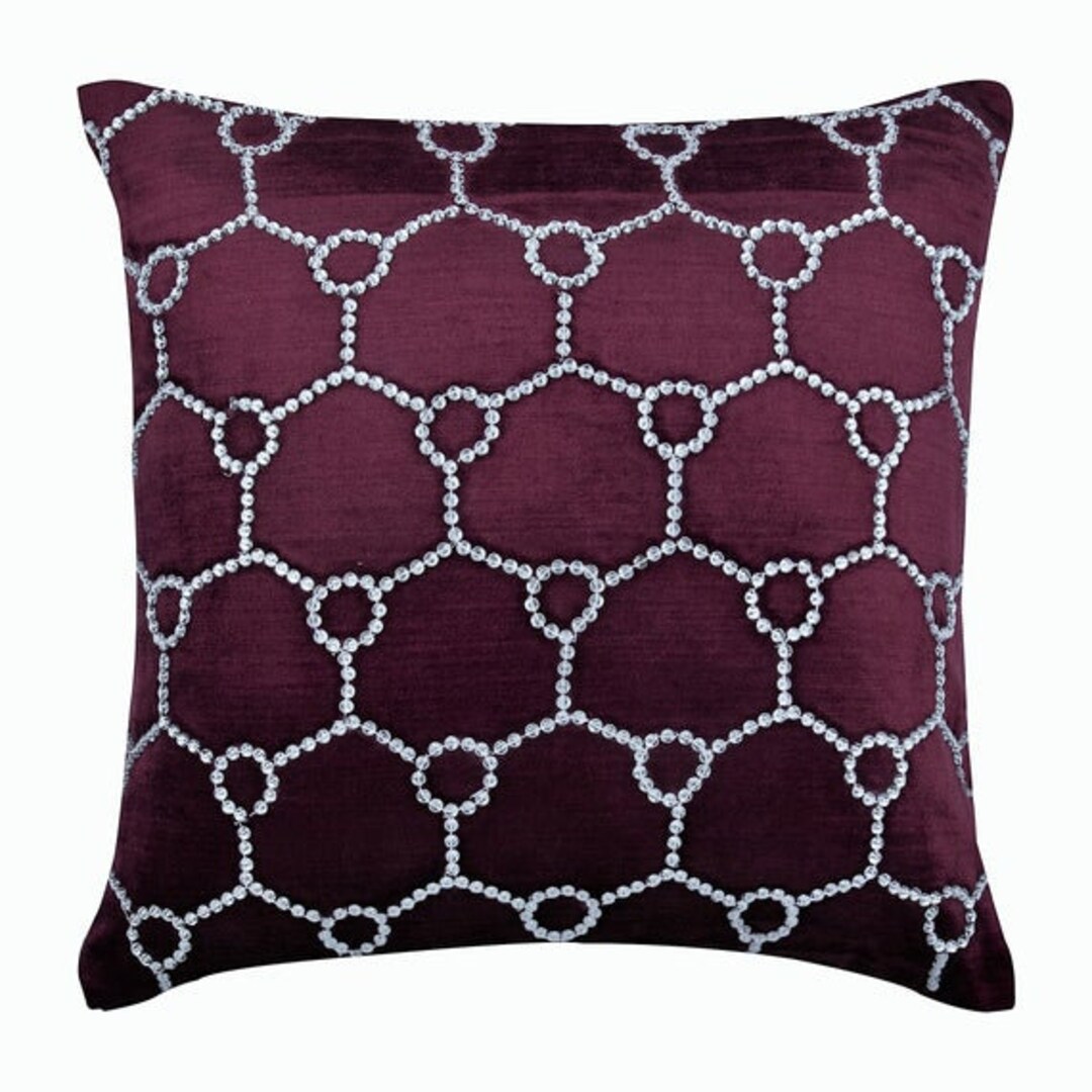 Decorative Plum Purple Throw Pillow Case 16x16 Etsy