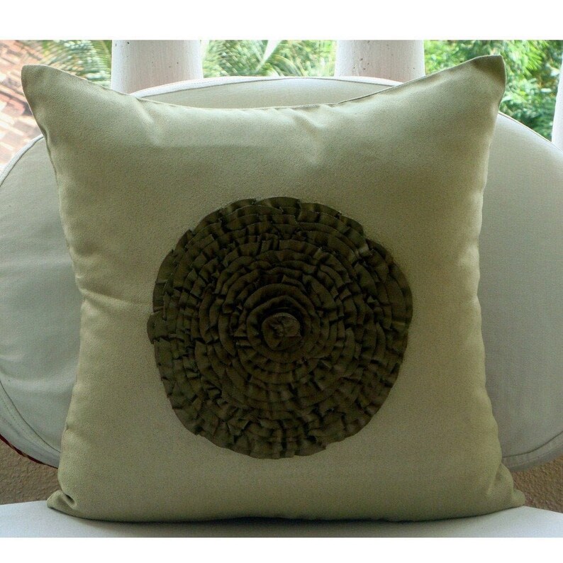 Decorative Olive Green Euro Sham Cover Etsy