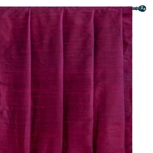Magenta Silk Dupioni Curtain Panels (Rod Pocket, Grommet, Box Pleat, Three Pinch Pleat, Tab Top and Plain Ring Top)