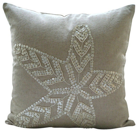 Handmade Ecru Pillow Cases Starfish Ocean And Beach Theme Etsy