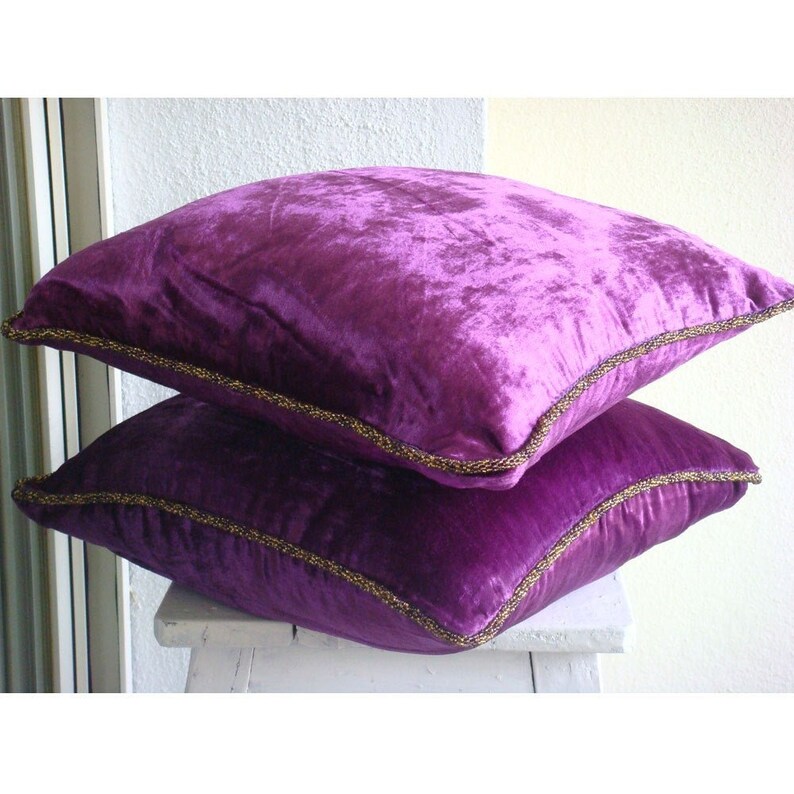 Luxury Purple Pillow Cover for Bed 24x24 / Etsy