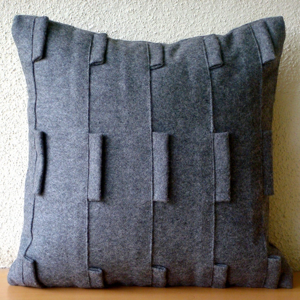 Designer Charcoal Grey Throw Pillows Cover For Couch