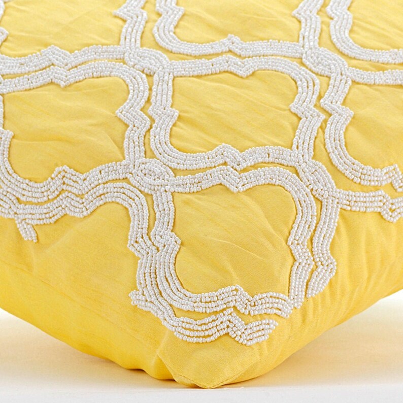 Luxury Lattice Trellis Yellow Bed Pillow Case Etsy